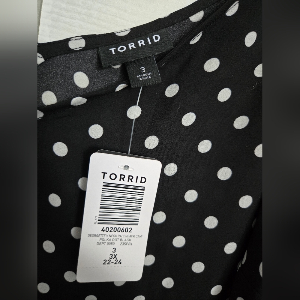 Torrid Sophie Chiffon Swing Cami – Polka Dot – Size 3 (3X / 22-24) NWT - Picture 9 of 12